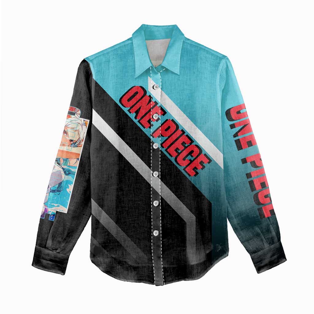 Yamato One Piece Women Casual Shirt with Fierce Battle Pose and Energetic Design - The Mazicc