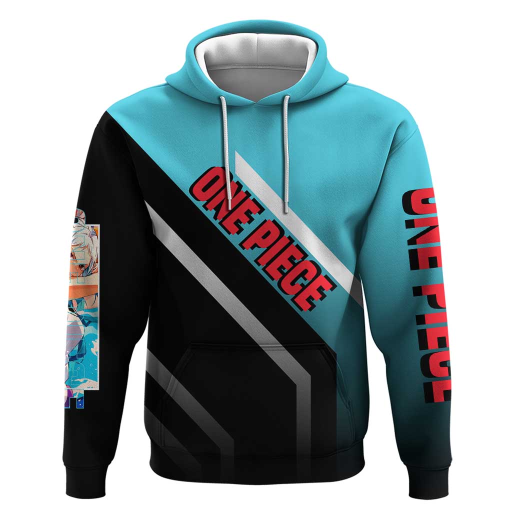 Yamato One Piece Zip Hoodie with Fierce Battle Pose and Energetic Design - The Mazicc