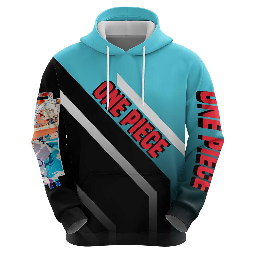 Yamato One Piece Zip Hoodie with Fierce Battle Pose and Energetic Design - The Mazicc