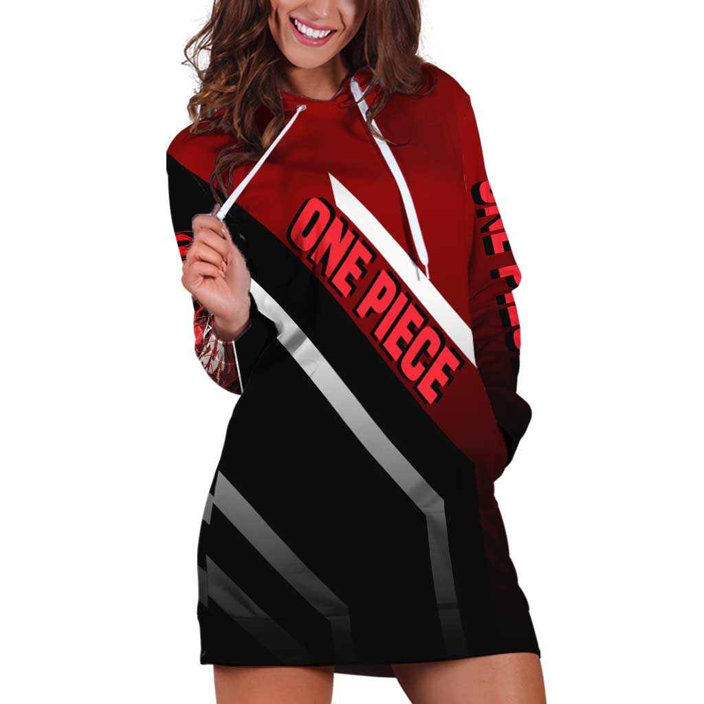 Shanks One Piece Hoodie Dress with Red-Haired Captain Pose and Bold Pirate Design - The Mazicc