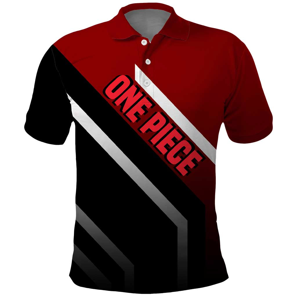 Shanks One Piece Polo Shirt with Red-Haired Captain Pose and Bold Pirate Design - The Mazicc