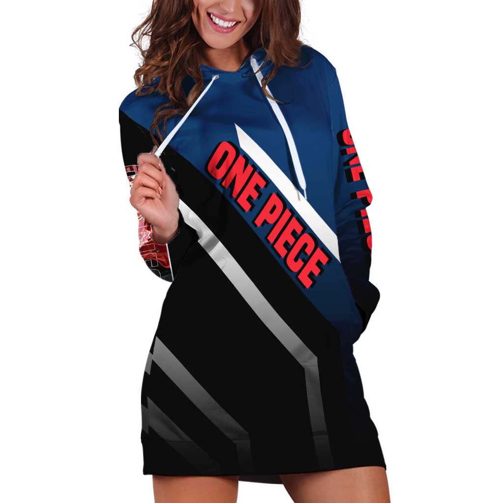 Buggy One Piece Hoodie Dress with Clown Pirate Pose and Colorful Bold Design - The Mazicc