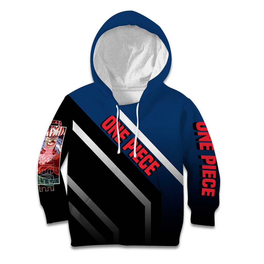 Buggy One Piece Kid Hoodie with Clown Pirate Pose and Colorful Bold Design - The Mazicc