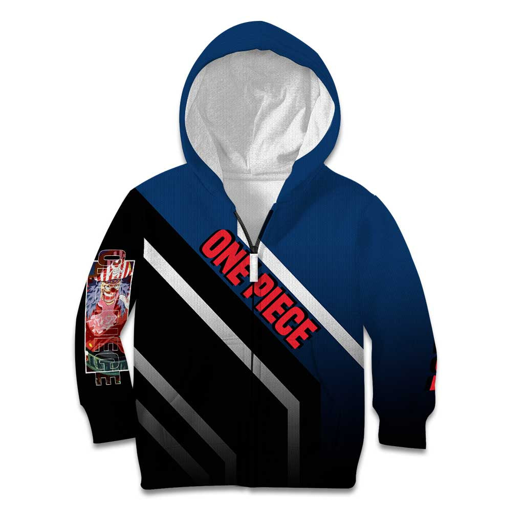 Buggy One Piece Kid Hoodie with Clown Pirate Pose and Colorful Bold Design - The Mazicc