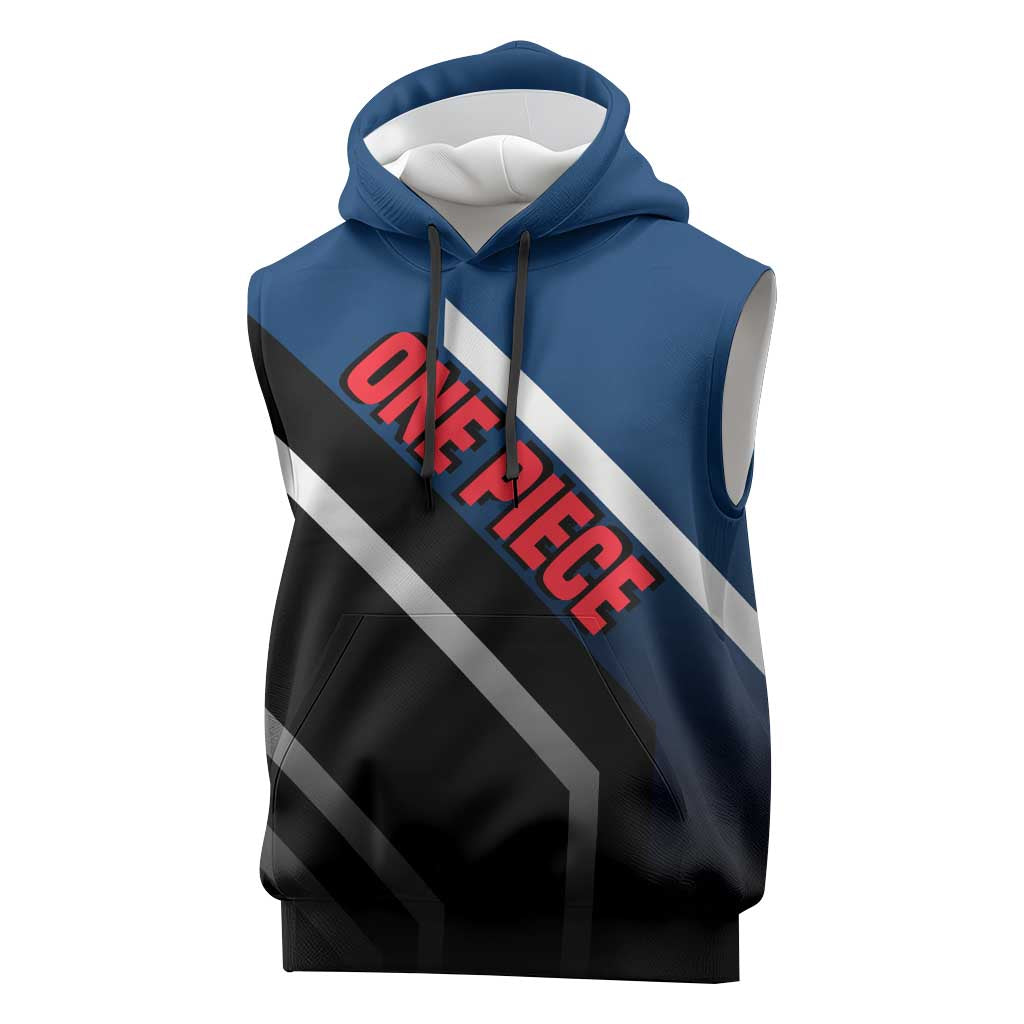 Buggy One Piece Sleeveless Hoodie with Clown Pirate Pose and Colorful Bold Design - The Mazicc