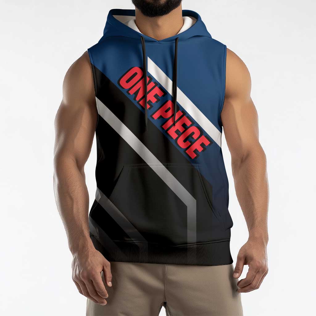 Buggy One Piece Sleeveless Hoodie with Clown Pirate Pose and Colorful Bold Design - The Mazicc