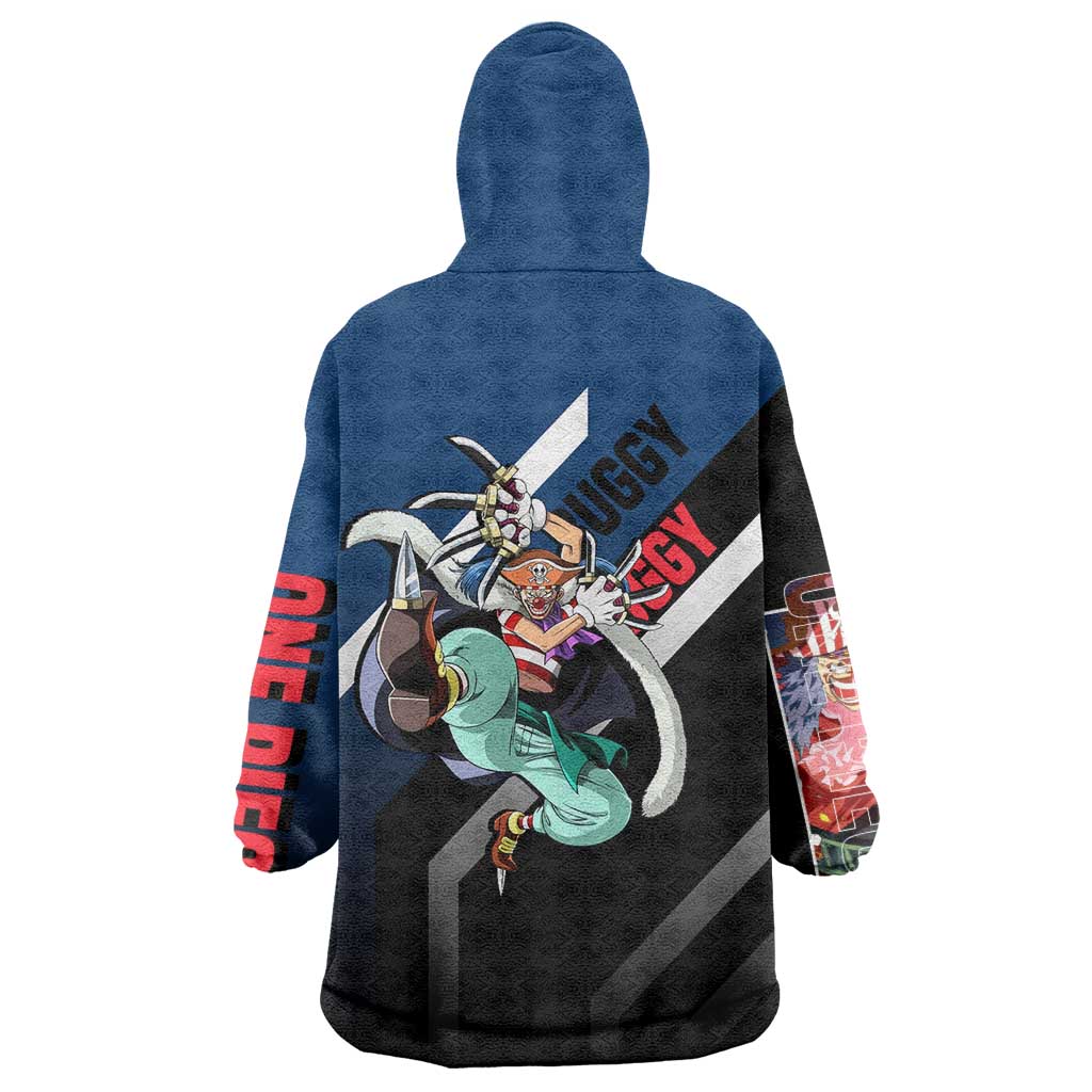 Buggy One Piece Wearable Blanket Hoodie with Clown Pirate Pose and Colorful Bold Design - The Mazicc