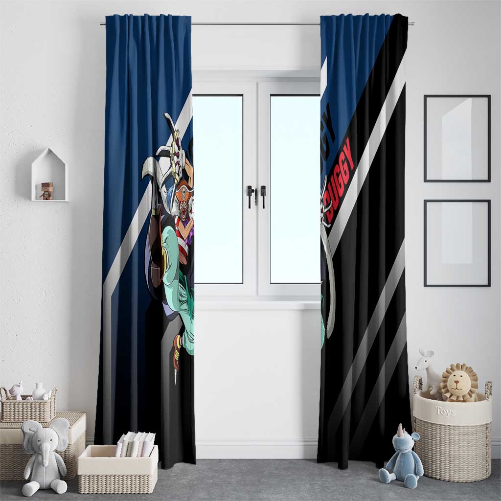 Buggy One Piece Window Curtain with Clown Pirate Pose and Colorful Bold Design - The Mazicc