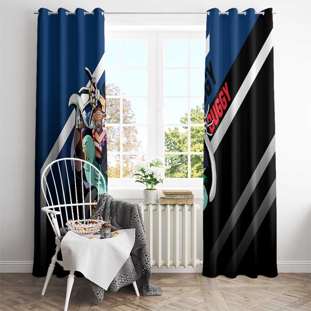 Buggy One Piece Window Curtain with Clown Pirate Pose and Colorful Bold Design - The Mazicc