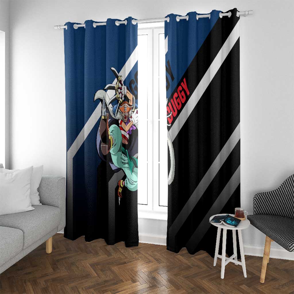 Buggy One Piece Window Curtain with Clown Pirate Pose and Colorful Bold Design - The Mazicc