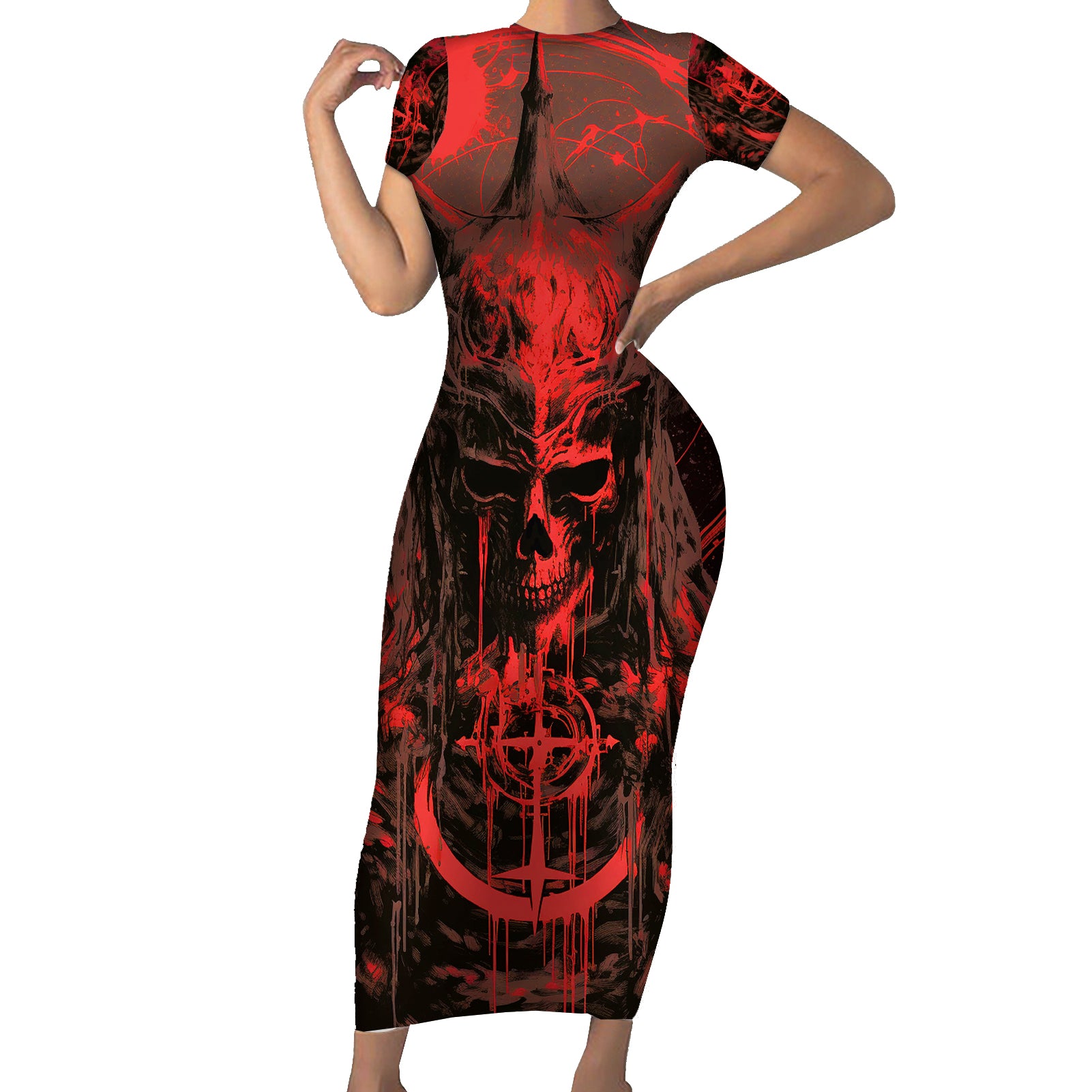 demon-skull-short-sleeve-bodycon-dress-welcome-to-hell
