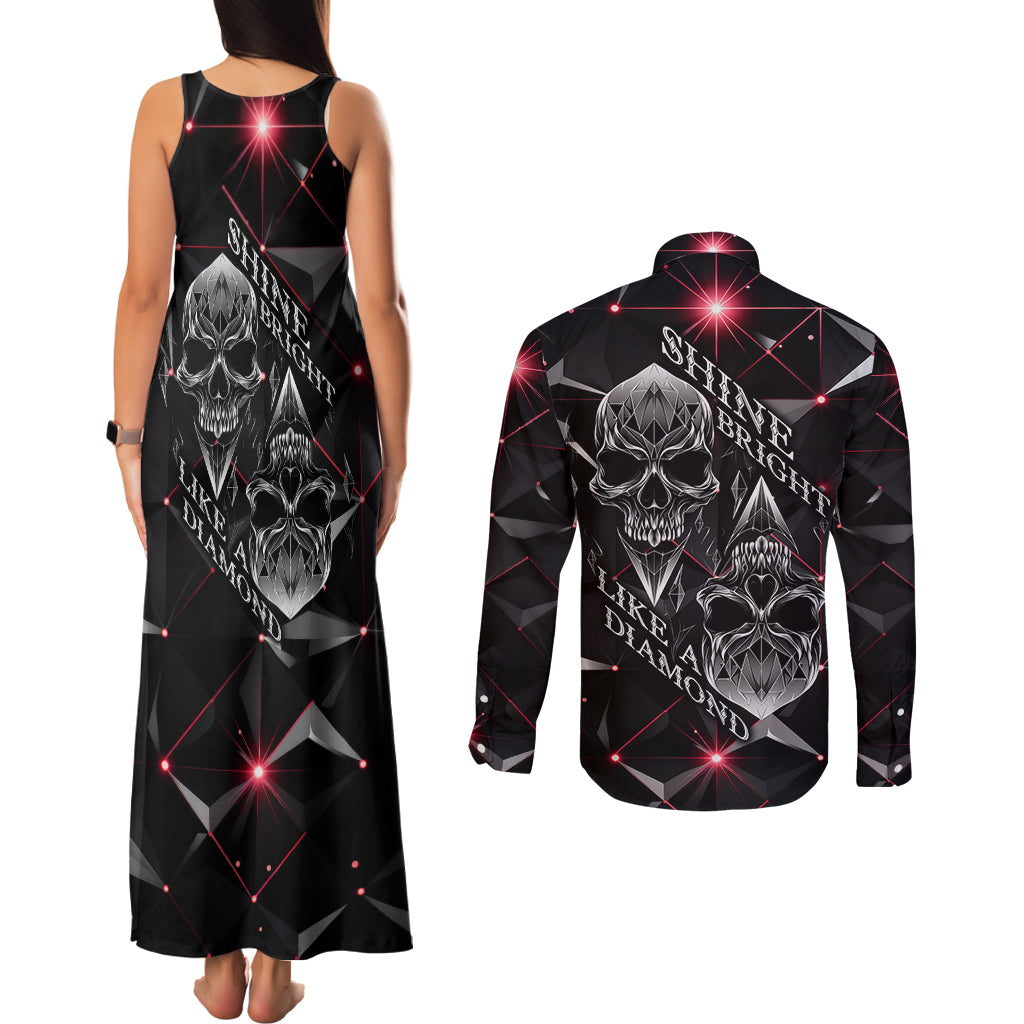 diamond-skull-couples-matching-tank-maxi-dress-and-long-sleeve-button-shirts-shine-bright-like-diamond