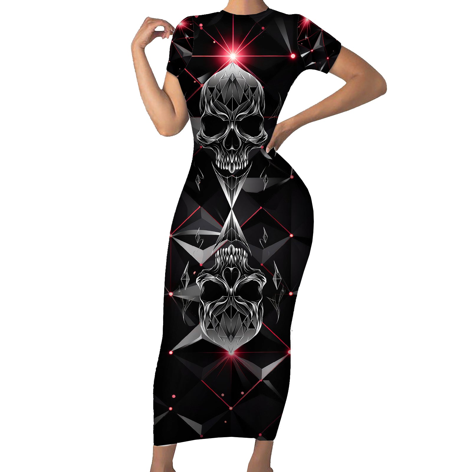 diamond-skull-short-sleeve-bodycon-dress-shine-bright-like-diamond