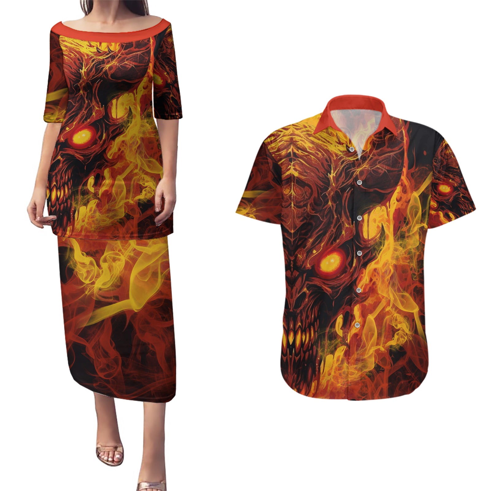 fire-skull-couples-matching-puletasi-dress-and-hawaiian-shirt-you-inspire-my-inner-serial-killed