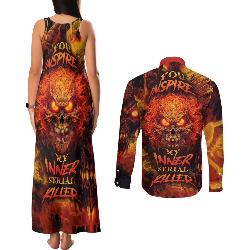 fire-skull-couples-matching-tank-maxi-dress-and-long-sleeve-button-shirts-you-inspire-my-inner-serial-killed