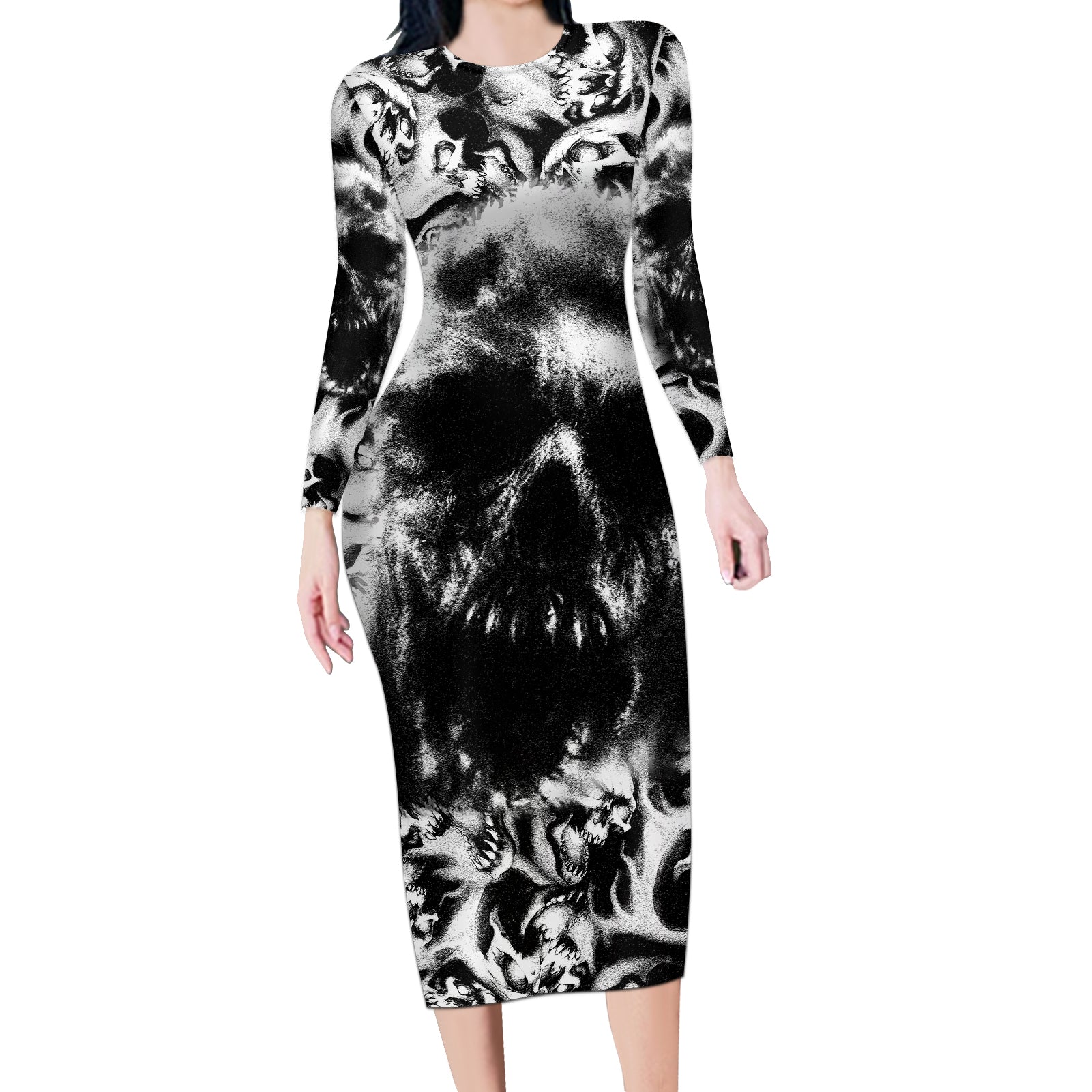 skull-long-sleeve-bodycon-dress-inequitable-spirit
