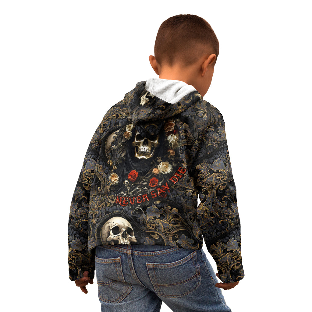 skull-roses-kid-hoodie-never-say-die
