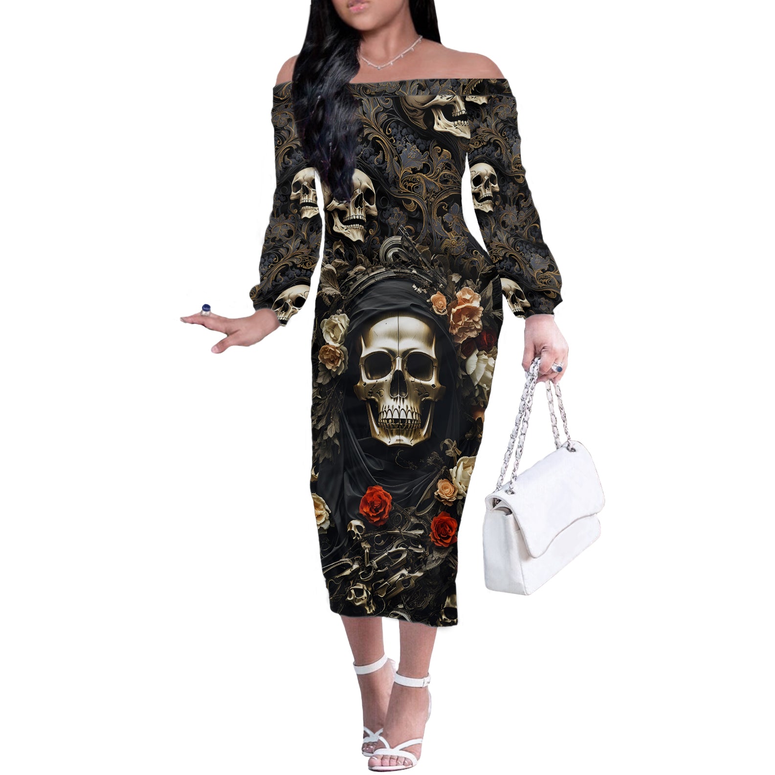 skull-roses-off-the-shoulder-long-sleeve-dress-never-say-die