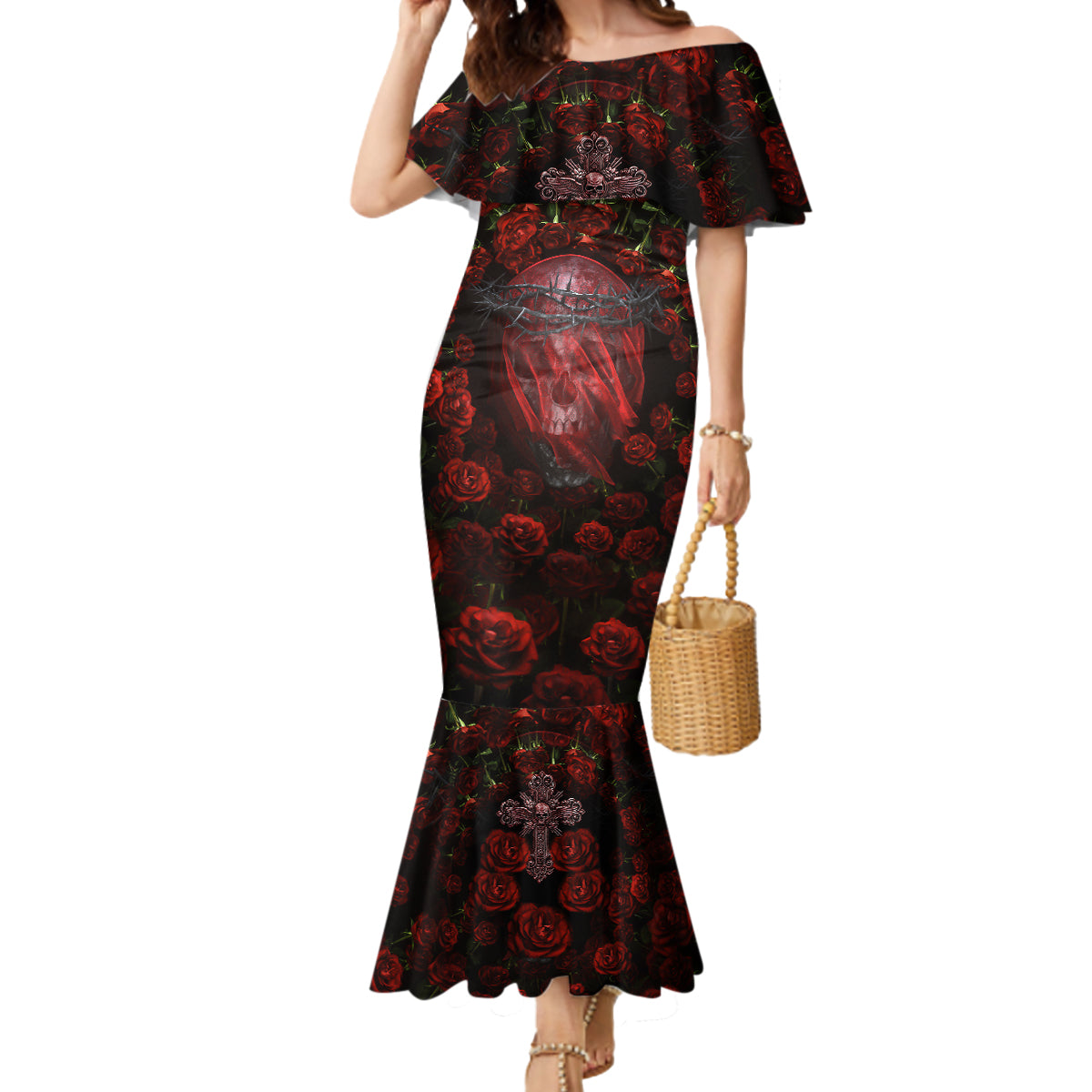 skull-roses-mermaid-dress-you-are-not-hard-to-love