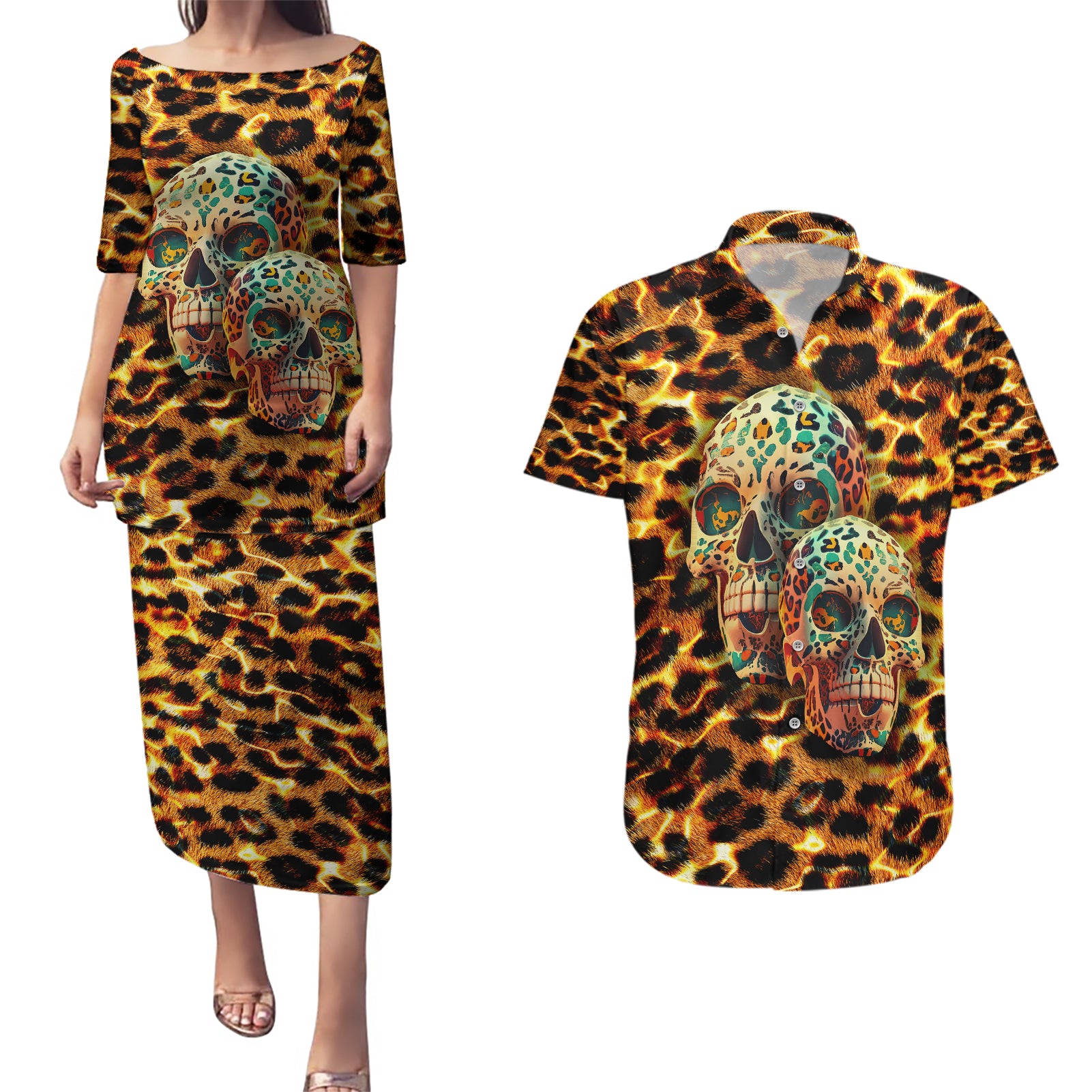 leopard-skull-couples-matching-puletasi-dress-and-hawaiian-shirt-dead-inside
