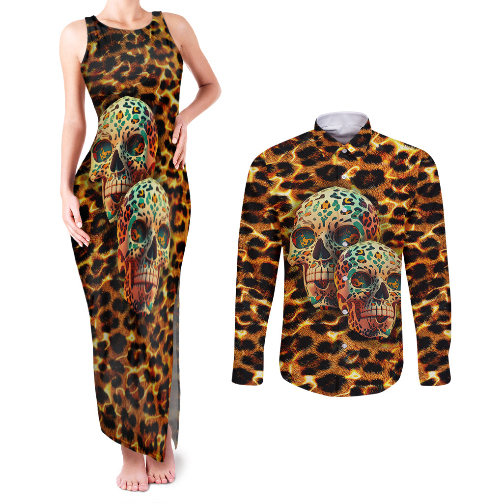 leopard-skull-couples-matching-tank-maxi-dress-and-long-sleeve-button-shirts-dead-inside