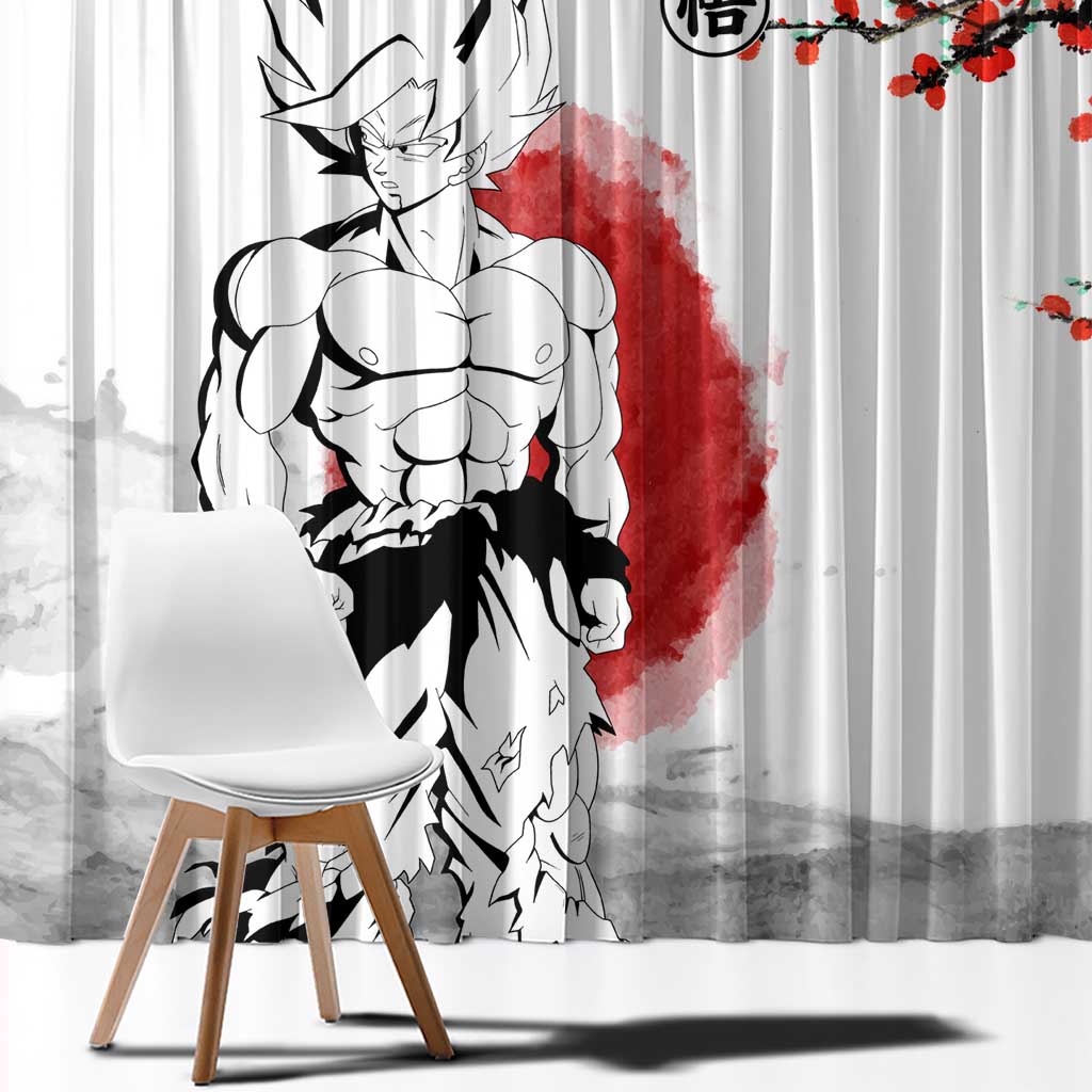 Goku - Dragon Ball Window Curtain Japan Cherry Blossom Style