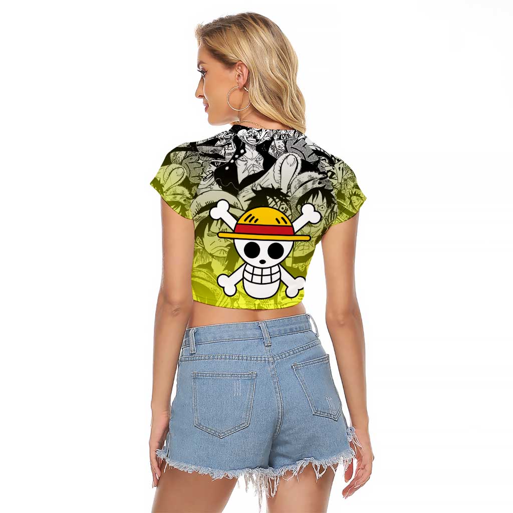 Monkey D. Luffy - One Piece Raglan Cropped T Shirt Manga Style