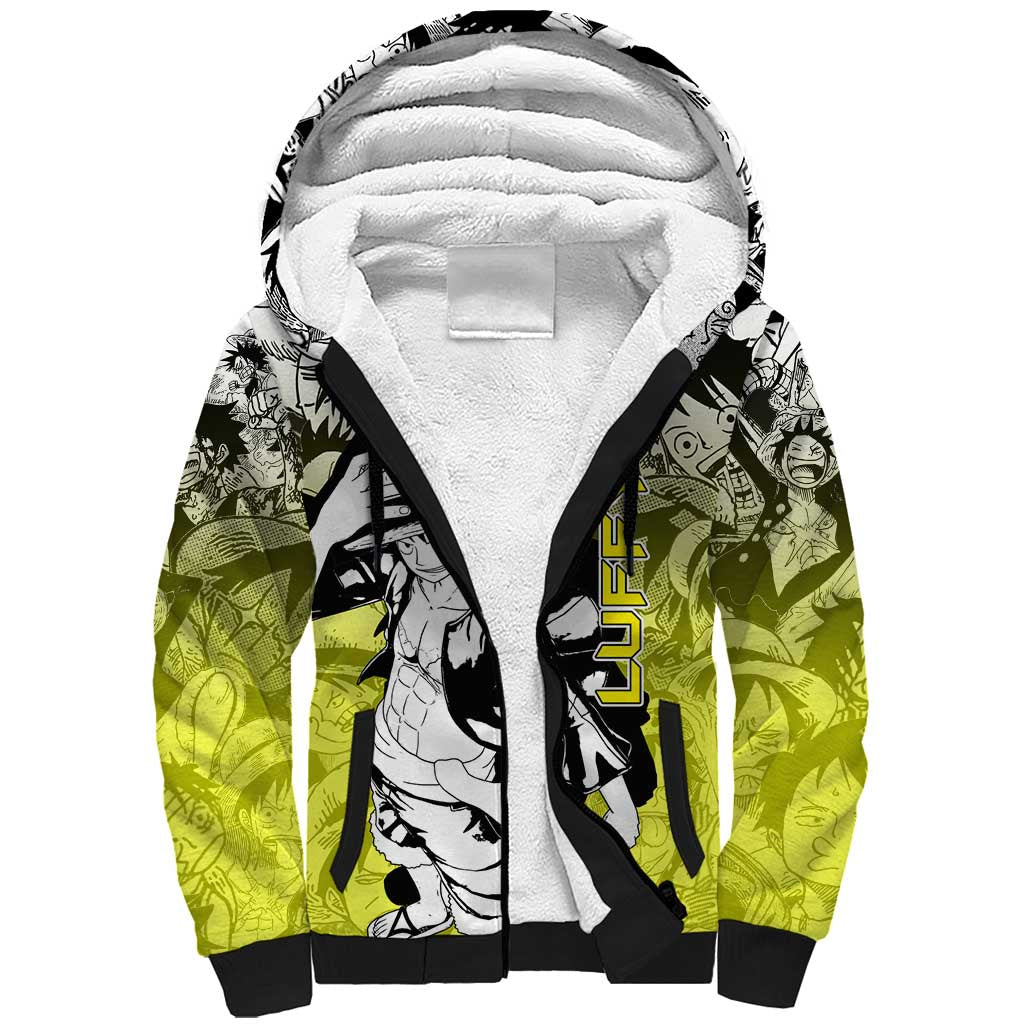 Monkey D. Luffy - One Piece Sherpa Hoodie Manga Style
