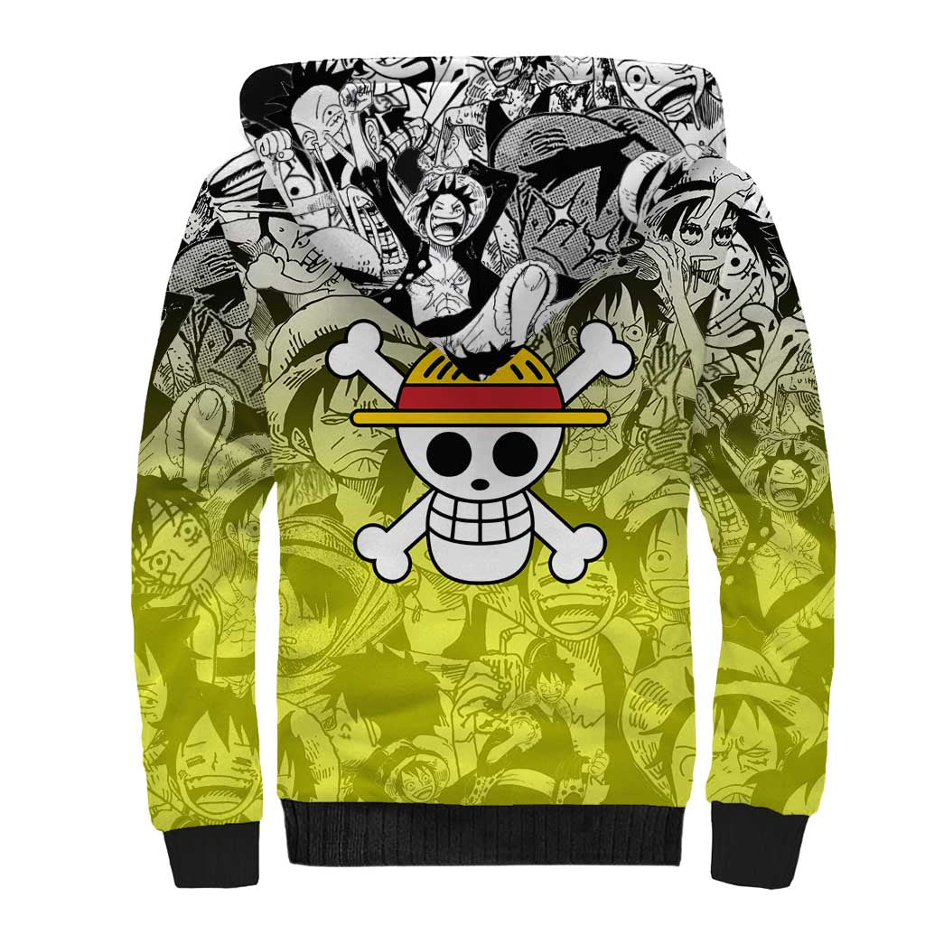 Monkey D. Luffy - One Piece Sherpa Hoodie Manga Style