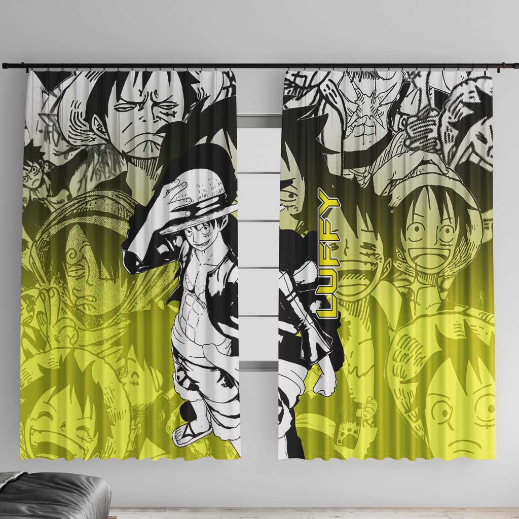 Monkey D. Luffy - One Piece Window Curtain Manga Style