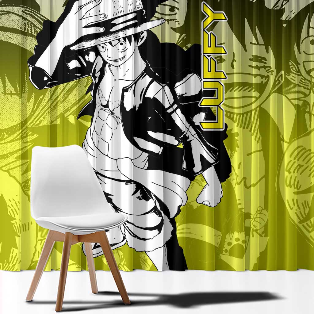 Monkey D. Luffy - One Piece Window Curtain Manga Style