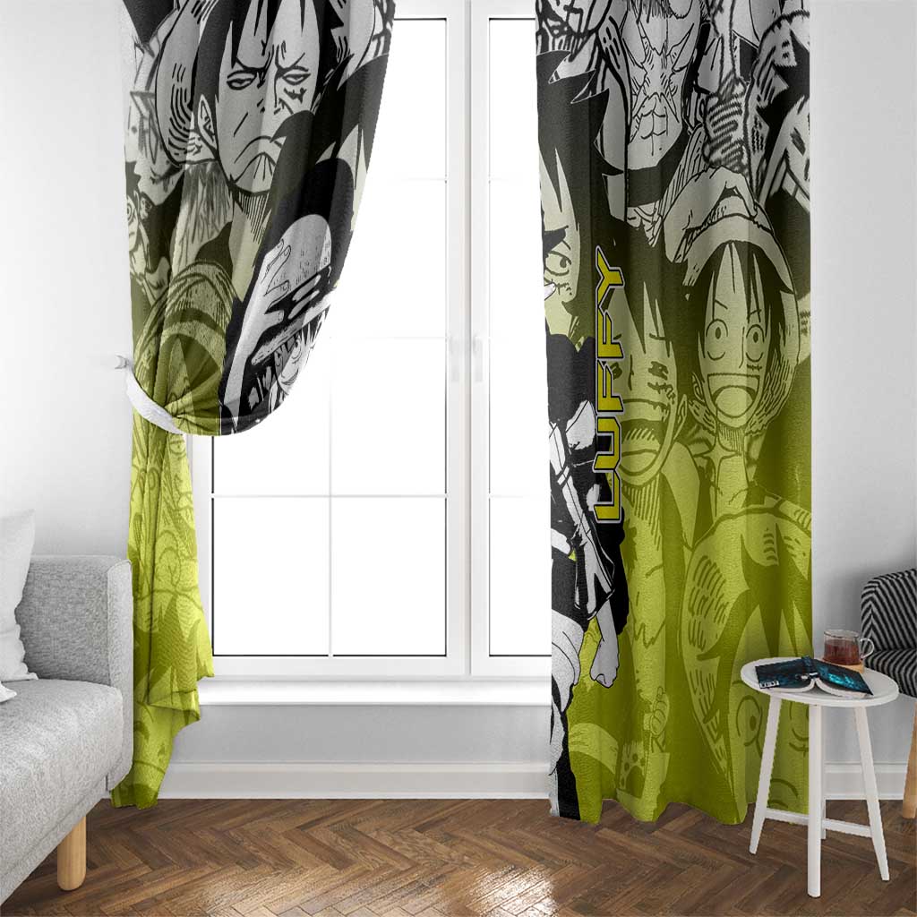 Monkey D. Luffy - One Piece Window Curtain Manga Style