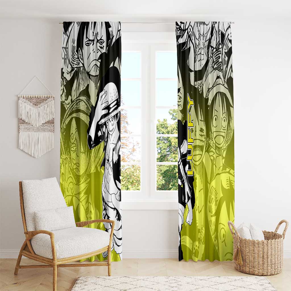 Monkey D. Luffy - One Piece Window Curtain Manga Style