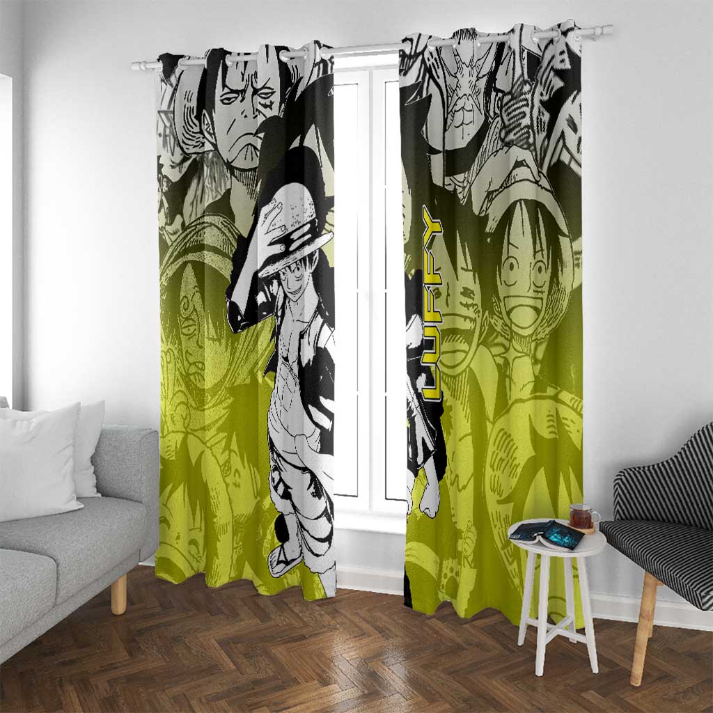 Monkey D. Luffy - One Piece Window Curtain Manga Style