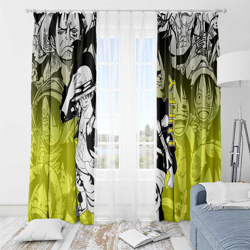 Monkey D. Luffy - One Piece Window Curtain Manga Style