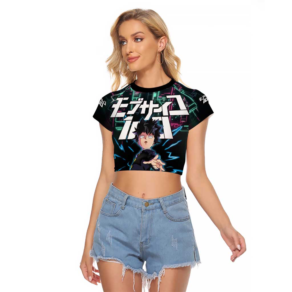 Ritsu Kageyama - Mob Psycho 100 Raglan Cropped T Shirt Anime Style