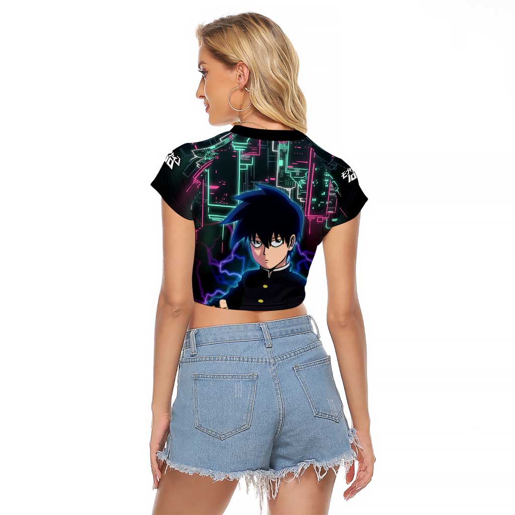 Ritsu Kageyama - Mob Psycho 100 Raglan Cropped T Shirt Anime Style
