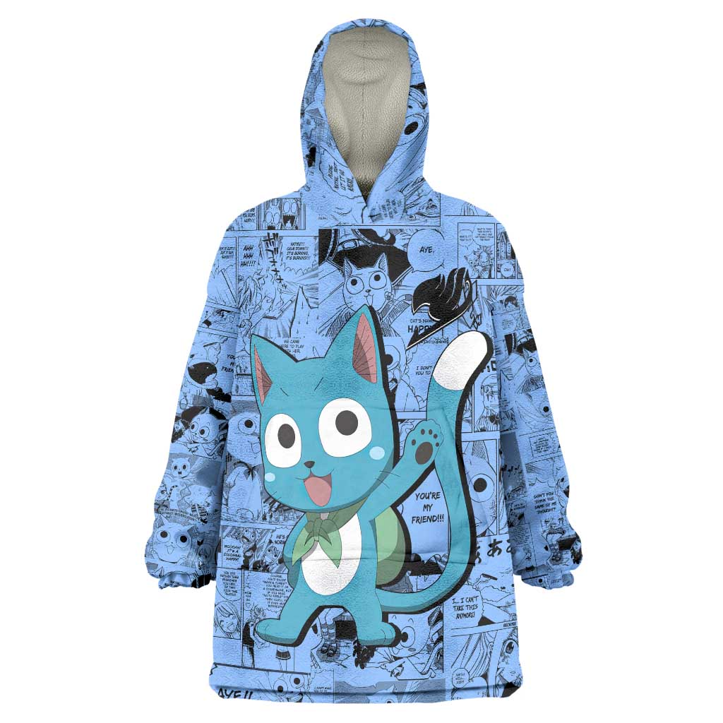 Happy - Fairy Tail Wearable Blanket Hoodie Anime Mix Manga Style