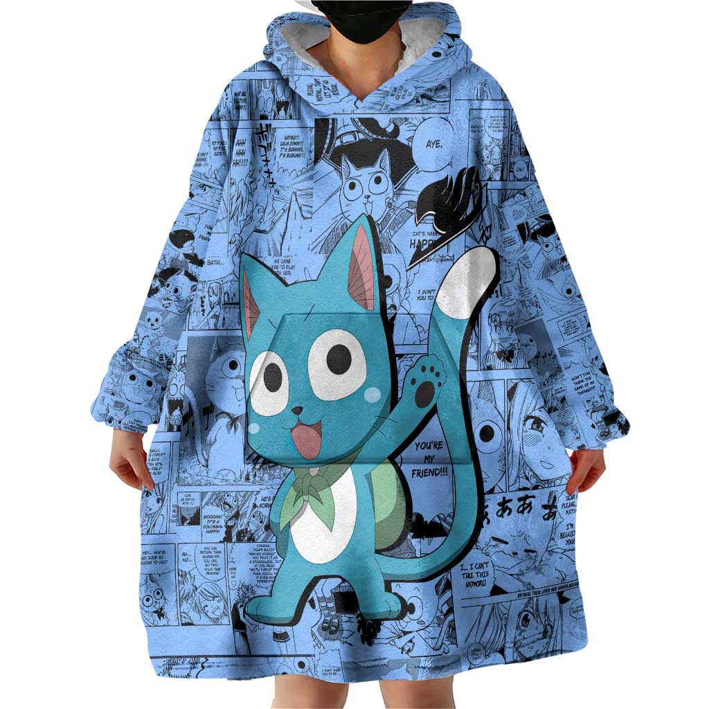 Happy - Fairy Tail Wearable Blanket Hoodie Anime Mix Manga Style