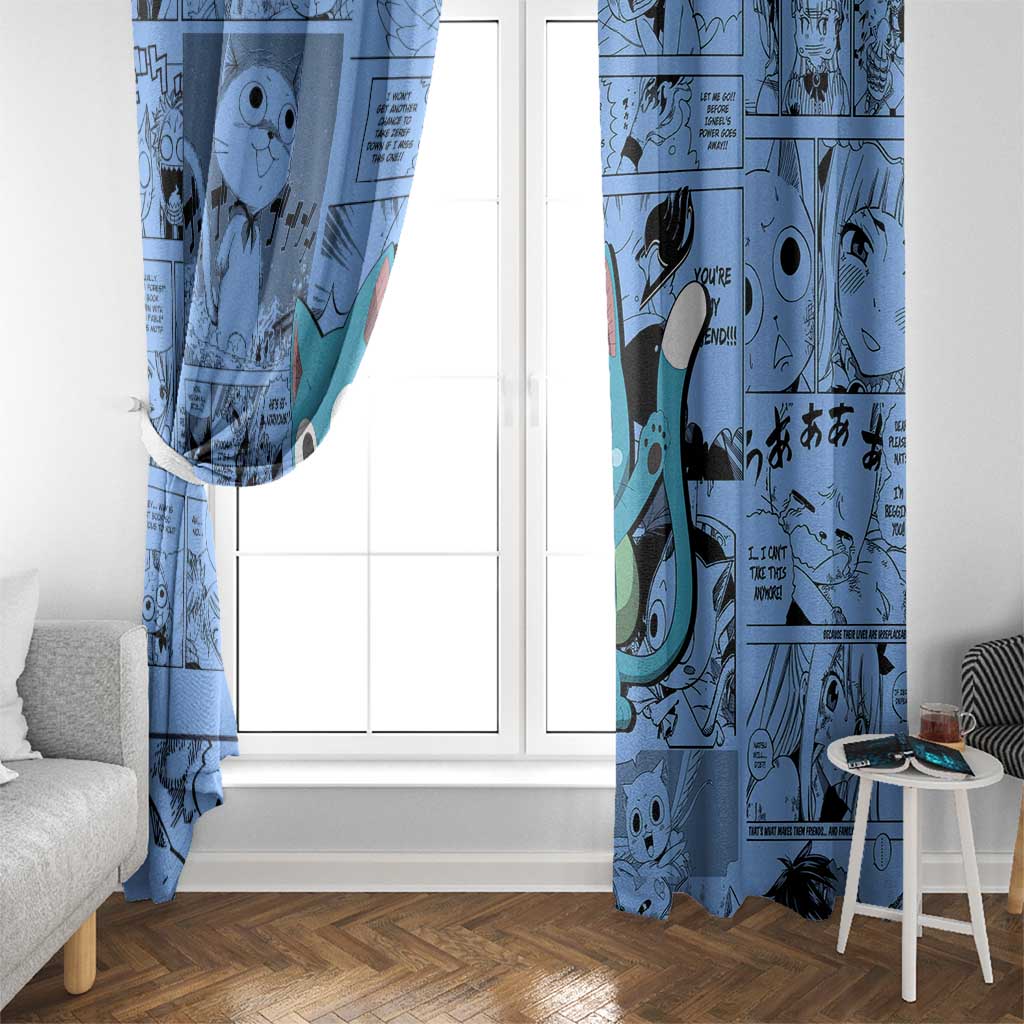 Happy - Fairy Tail Window Curtain Anime Mix Manga Style