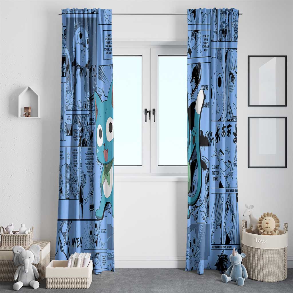 Happy - Fairy Tail Window Curtain Anime Mix Manga Style