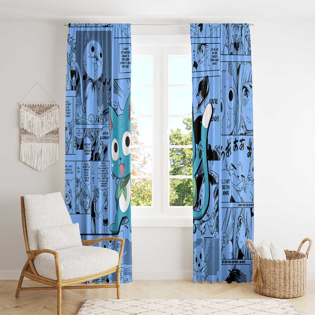 Happy - Fairy Tail Window Curtain Anime Mix Manga Style