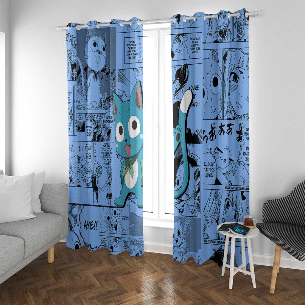 Happy - Fairy Tail Window Curtain Anime Mix Manga Style