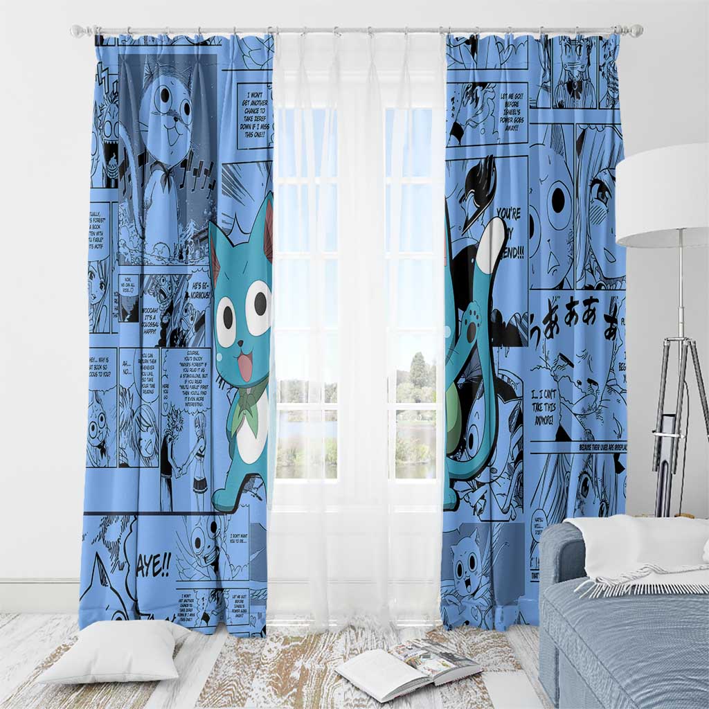 Happy - Fairy Tail Window Curtain Anime Mix Manga Style