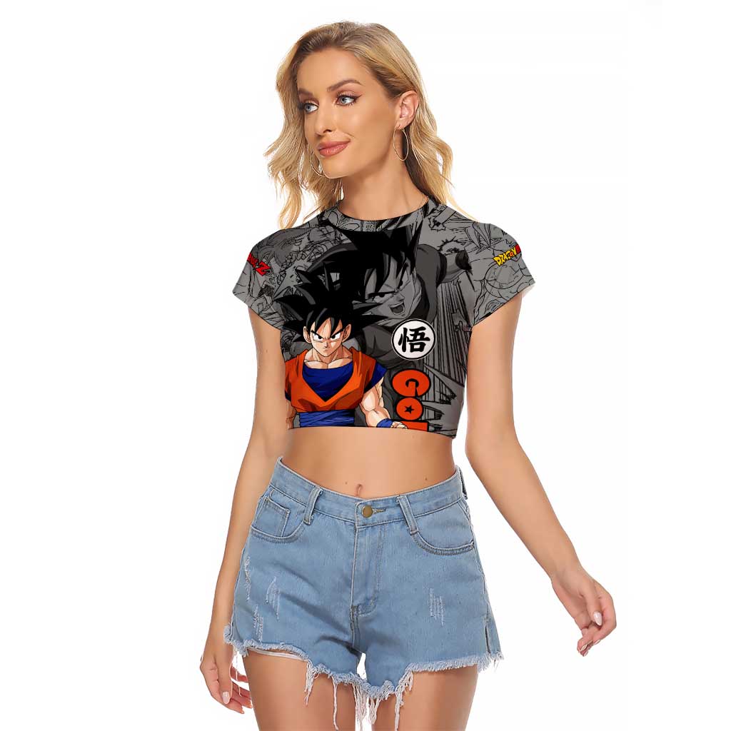 Goku - Dragon Ball Raglan Cropped T Shirt Anime Mix Manga Style