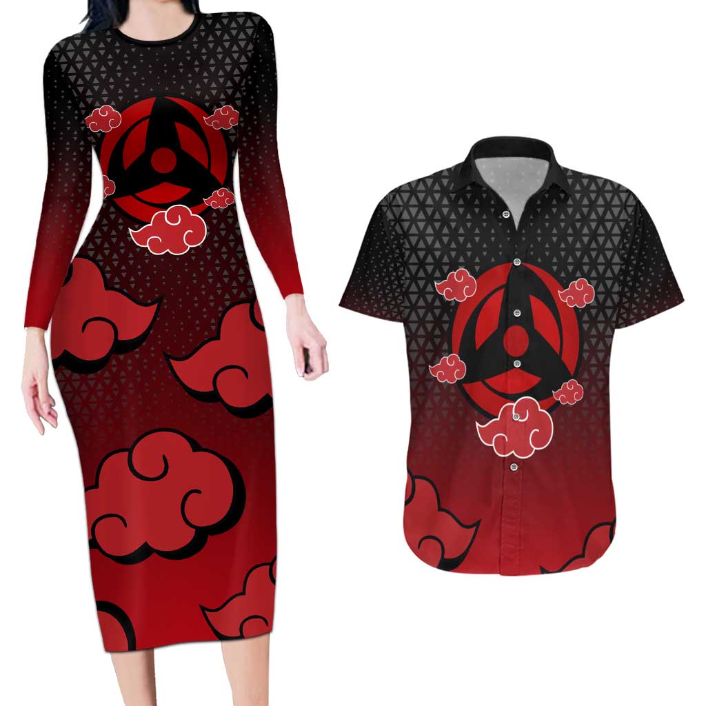 Hatake Kakashi - Naruto Couples Matching Long Sleeve Bodycon Dress and Hawaiian Shirt Anime Style