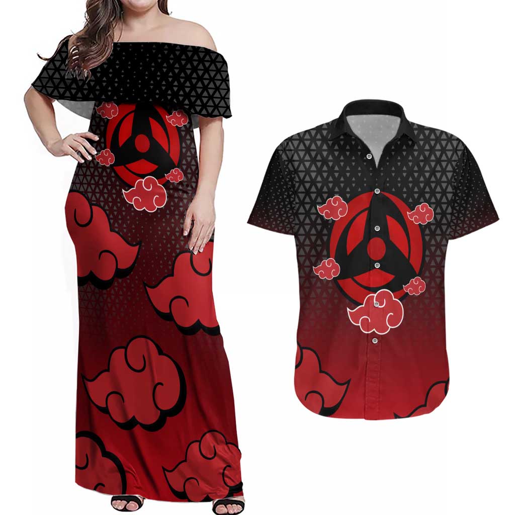 Hatake Kakashi - Naruto Couples Matching Off Shoulder Maxi Dress and Hawaiian Shirt Anime Style