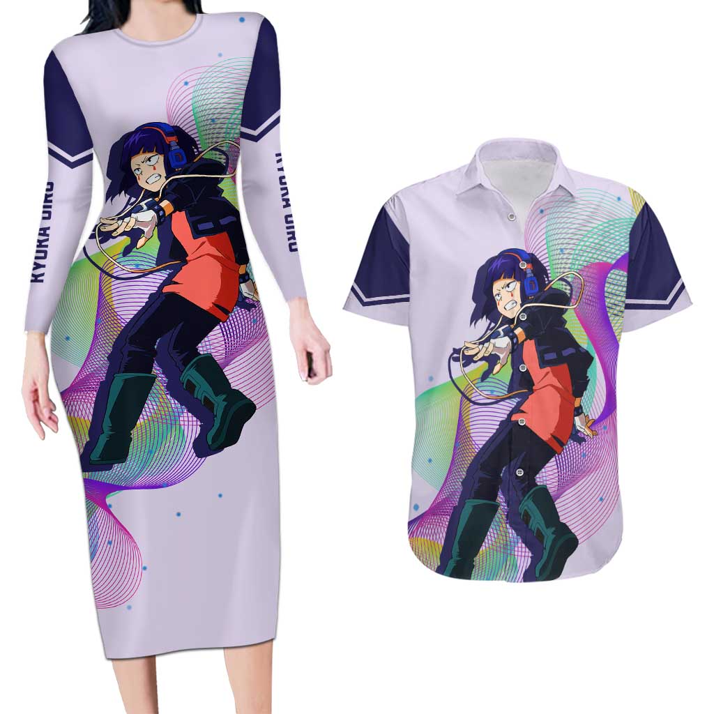 Kyoka Jiro - My Hero Academia Couples Matching Long Sleeve Bodycon Dress and Hawaiian Shirt Anime Style