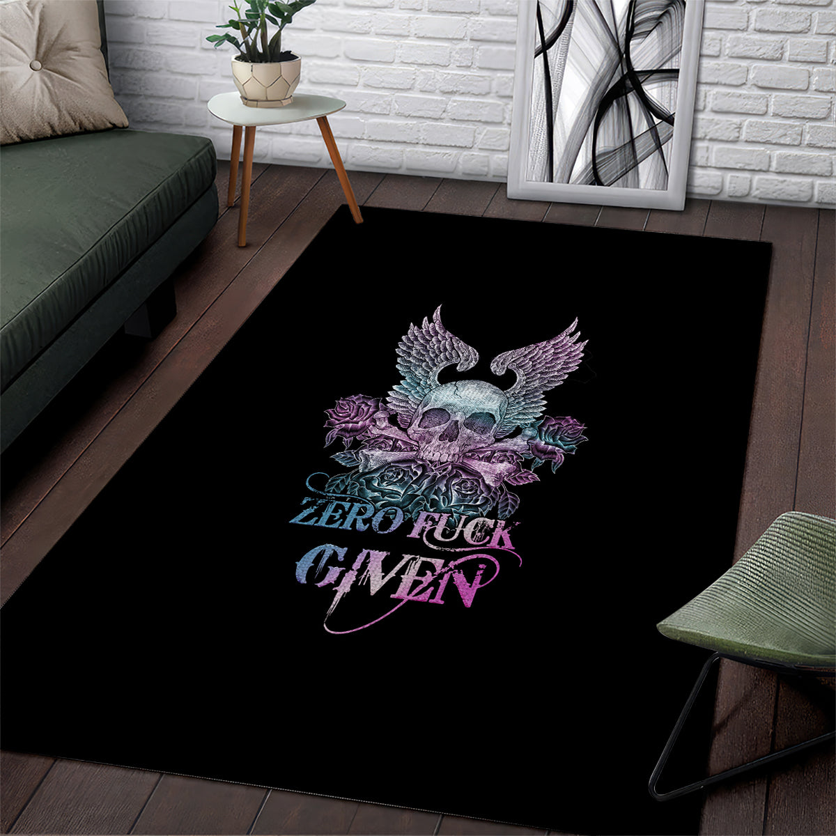 skull-wings-roses-zero-fuck-given-area-rug