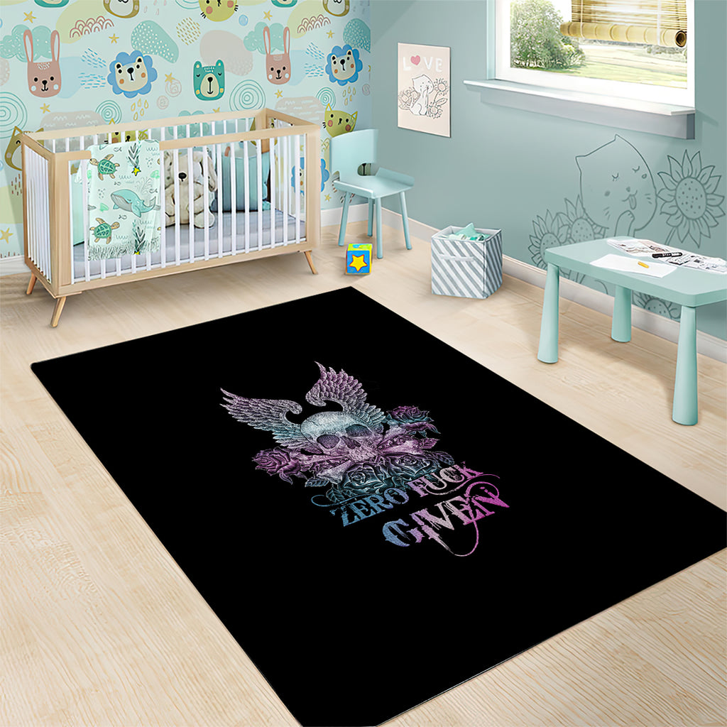 skull-wings-roses-zero-fuck-given-area-rug